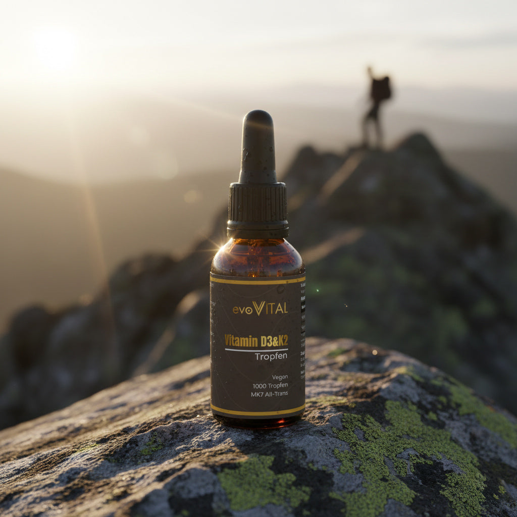 Vitamin D3 und Vitamin K2 Nahrungsergänzung für die Gesundheit Mockup