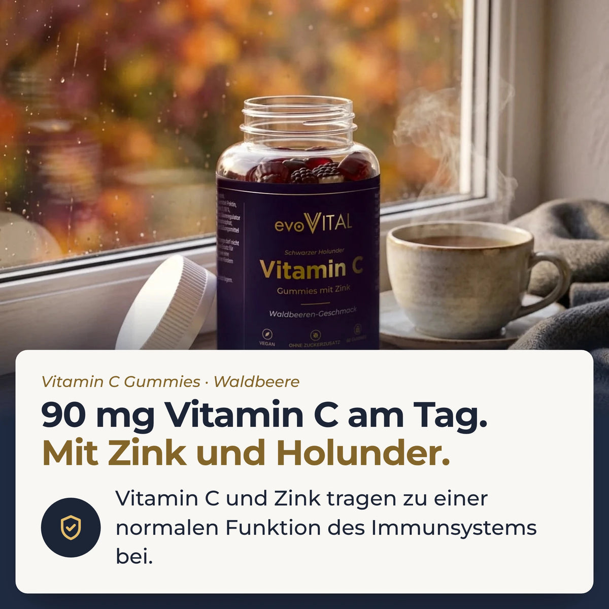 Vitamin-C-Gummies mit Zink und schwarzem Holunder