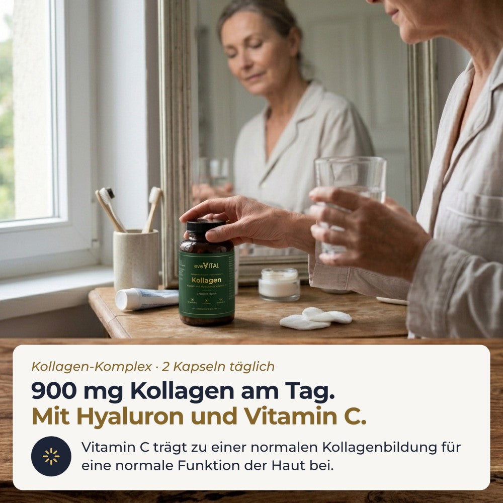 Kollagen Kapseln im Alltag, 2 Kapseln täglich, 180 Stück, 90 Tage