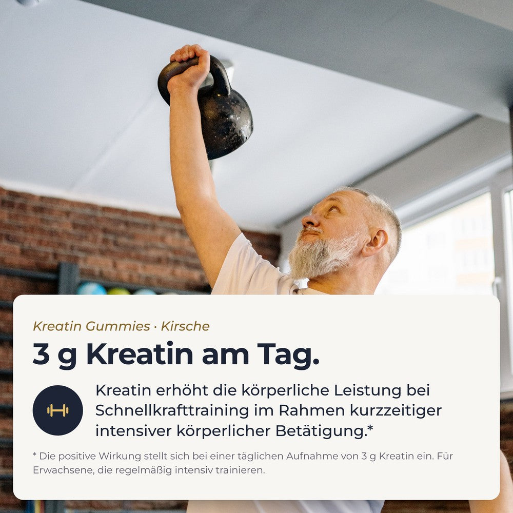 Kreatin Gummies im Alltag, 3 Gummies täglich, 90 Stück, 30 Tage