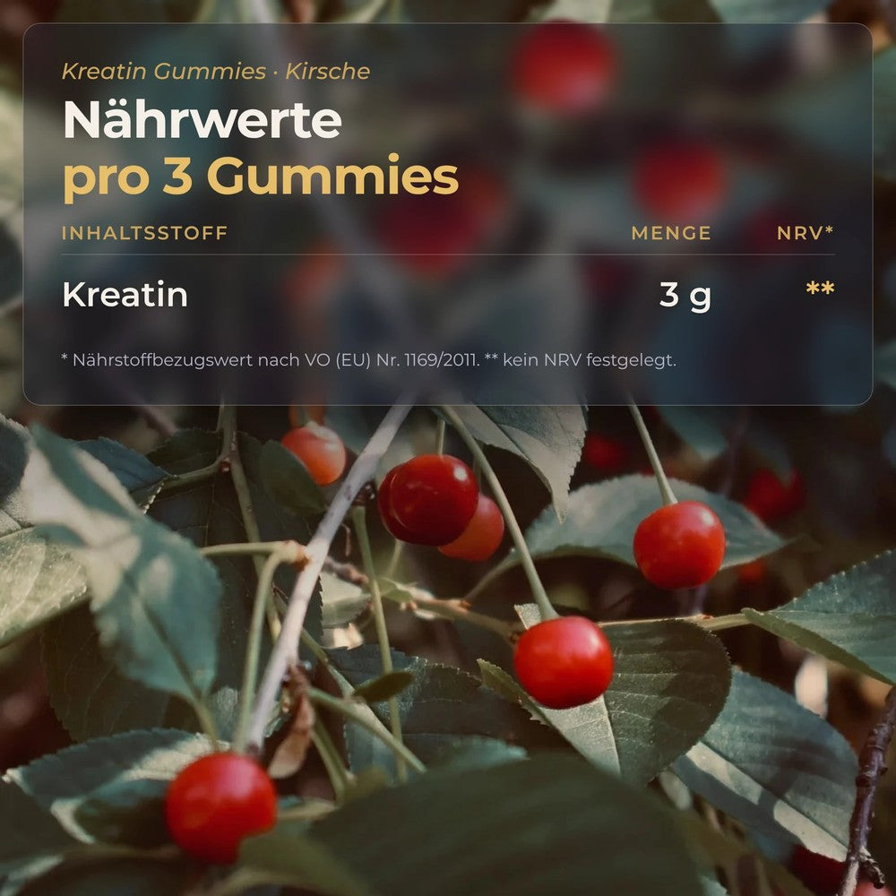 Kreatin Gummies: Nährwerte pro Tagesportion